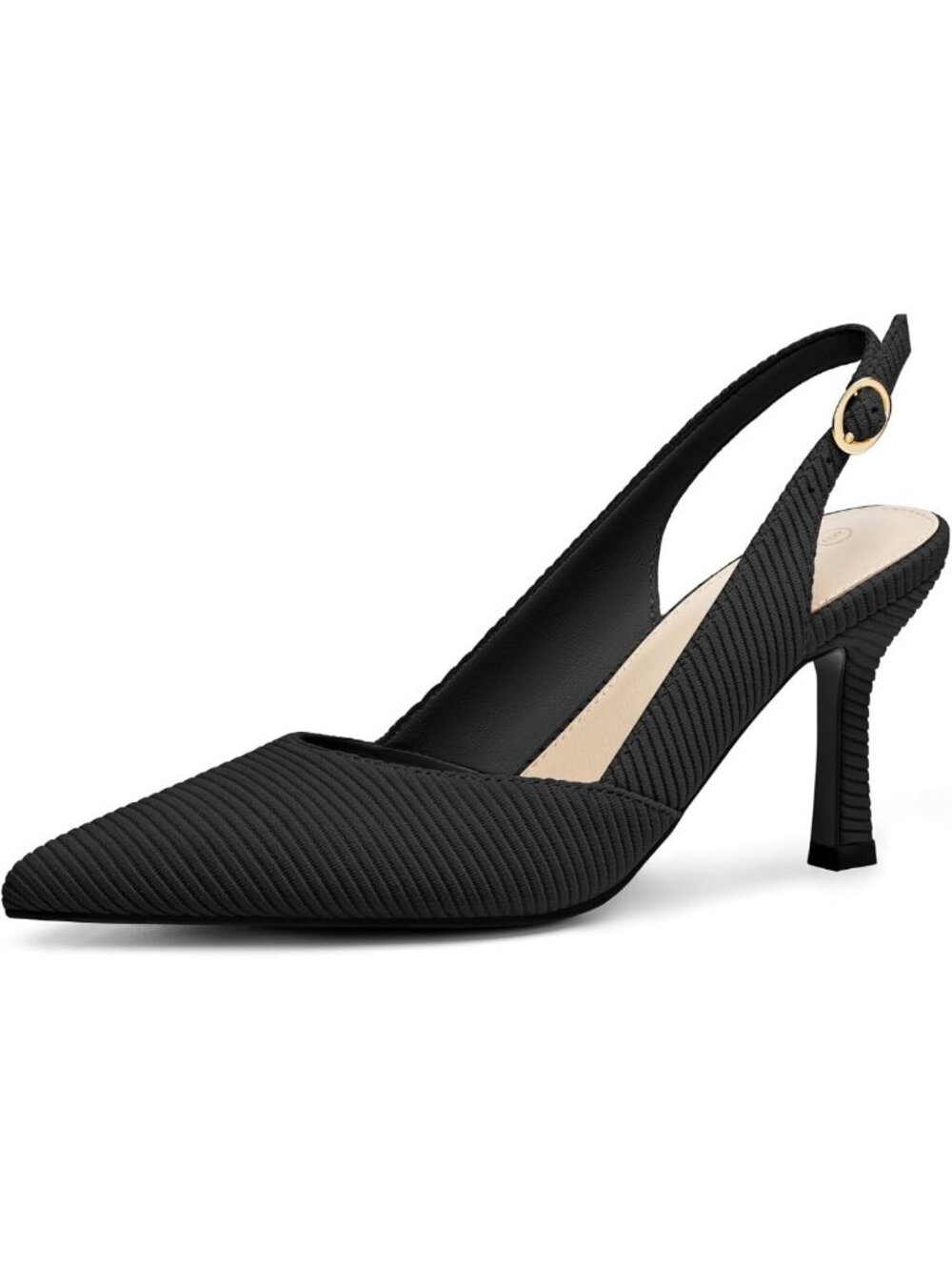 Chic Women's Slingback Kitten Heels, Closed Pointed Toe, Backless Dress Pumps